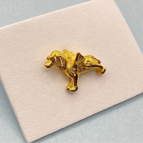 Guardian Dog Angel Lapel Pin Gold Tone - Picture 4 of 6